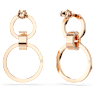 Anneaux d'oreilles Hollow, Blanches, Placage de ton or rosé - Swarovski, 5636502