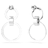 Hollow hoop earrings, White, Rhodium plated - Swarovski, 5636503