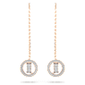 Hollow ต่างหูทรงหยดน้ำ, ยาว, ขาว, เคลือบโทนสีโรสโกลด์ - Swarovski, 5636504