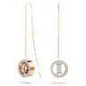 Hollow ต่างหูทรงหยดน้ำ, ยาว, ขาว, เคลือบโทนสีโรสโกลด์ - Swarovski, 5636504
