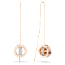 Pendants d'oreilles Hollow, Longues, Blanches, Placage de ton or rosé - Swarovski, 5636504