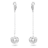 Generation クリップイヤリング, ロング, ホワイト, ロジウム・プレーティング - Swarovski, 5636510
