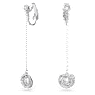 Generation クリップイヤリング, ロング, ホワイト, ロジウム・プレーティング - Swarovski, 5636510