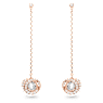 Generation Oorhangers, Lang, Wit, Roségoudkleurige toplaag - Swarovski, 5636516