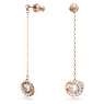 Generation Oorhangers, Lang, Wit, Roségoudkleurige toplaag - Swarovski, 5636516