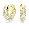 Dextera hoop earrings, Small, White, Gold-tone plated - Swarovski, 5636530