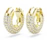 Dextera hoop earrings, Small, White, Gold-tone plated - Swarovski, 5636530