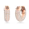 Dextera 후프 이어링, 스몰, 화이트, 로즈골드 톤 플래팅 - Swarovski, 5636531