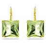 Millenia drop earrings, Square cut, Green, Gold-tone plated - Swarovski, 5636564