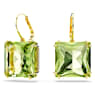 Millenia drop earrings, Square cut, Green, Gold-tone plated - Swarovski, 5636564