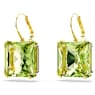 Millenia drop earrings, Square cut, Green, Gold-tone plated - Swarovski, 5636564
