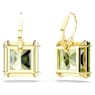 Millenia drop earrings, Square cut, Green, Gold-tone plated - Swarovski, 5636564
