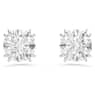 Stilla 耳釘, 圓形切割, 白色, 鍍白金色 - Swarovski, 5636712