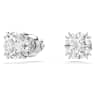 Cercei stud Stilla, Tăietură rotundă, Albi, Placat cu rodiu - Swarovski, 5636712