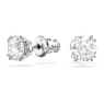 Constella stud earrings, Round cut, White, Rhodium plated - Swarovski, 5636712