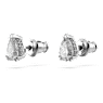 Millenia ต่างหูเม็ดเดี่ยว, เจียระไนทรงลูกแพร์, ขาว, เคลือบโรเดียม - Swarovski, 5636713