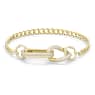 Dextera bracelet, Pavé, Mixed links, White, Gold-tone plated - Swarovski, 5636739