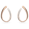 Exist hoop earrings, Medium, White, Rose gold-tone plated - Swarovski, 5636960