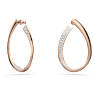 Exist hoop earrings, Medium, White, Rose gold-tone plated - Swarovski, 5636960