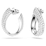 Exist hoop earrings, Small, White, Rhodium plated - Swarovski, 5637563