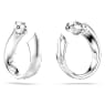 Exist hoop earrings, Small, White, Rhodium plated - Swarovski, 5637563