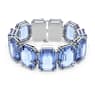 Millenia bracelet, Oversized crystals, Octagon cut, Blue, Rhodium plated - Swarovski, 5638491