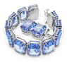Millenia bracelet, Oversized crystals, Octagon cut, Blue, Rhodium plated - Swarovski, 5638491