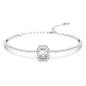 Millenia bangle, Octagon cut, Pavé, White, Rhodium plated - Swarovski, 5638494