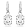 Millenia drop earrings, Octagon cut, White, Rhodium plated - Swarovski, 5638495