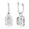 Millenia drop earrings, Octagon cut, White, Rhodium plated - Swarovski, 5638495