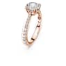 Constella cocktail ring, Round cut, Pavé, White, Rose gold-tone plated - Swarovski, 5638548