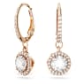 Constella 水滴形耳環, 圓形切割, 密鑲, 白色, 鍍玫瑰金色調 - Swarovski, 5638769