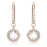 Constella 水滴形耳環, 圓形切割, 密鑲, 白色, 鍍玫瑰金色調 - Swarovski, 5638769
