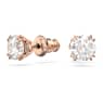 Constella 스터드 이어링, 라운드 컷, 화이트, 로즈골드 톤 플래팅 - Swarovski, 5638801