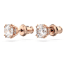 Constella 스터드 이어링, 라운드 컷, 화이트, 로즈골드 톤 플래팅 - Swarovski, 5638801
