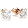 Kolczyki zapinane na sztyft Constella, Szlif okrągły, Białe, Powłoka w odcieniu różowego złota - Swarovski, 5638801