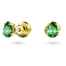 Stilla stud earrings, Pear cut, Green, Gold-tone plated - Swarovski, 5639120