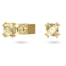 Chroma stud earrings, Cushion cut, Yellow, Gold-tone plated - Swarovski, 5639124