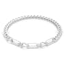 Dextera ketting, Statement, Gemengde schakels, Wit, Rodium toplaag - Swarovski, 5639333