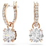 Pendants d'oreilles Constella, Taille ronde, Blanches, Placage de ton or rosé - Swarovski, 5639975