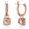 Constella drop earrings, Round cut, White, Rose gold-tone plated - Swarovski, 5639975