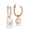 Pendants d'oreilles Constella, Taille ronde, Blanches, Placage de ton or rosé - Swarovski, 5639975
