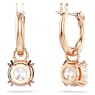 Constella drop earrings, Round cut, White, Rose gold-tone plated - Swarovski, 5639975