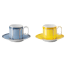 Signum espresso set, Porcelain, Multicolored - Swarovski, 5640036