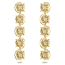Harmonia drop earrings, Cushion cut floating crystals, Gold tone, Gold-tone plated - Swarovski, 5640043