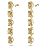 Harmonia drop earrings, Cushion cut floating crystals, Gold tone, Gold-tone plated - Swarovski, 5640043