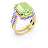 Chroma ring, Octagon cut, Multicoloured, Gold-tone plated - Swarovski, 5640248