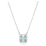 Una necklace, Octagon cut, Blue, Rhodium plated - Swarovski, 5640289
