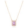 Collar Una, Talla octogonal, Morado, Baño tono oro rosa - Swarovski, 5640291