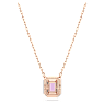 Collar Una, Talla octogonal, Morado, Baño tono oro rosa - Swarovski, 5640291